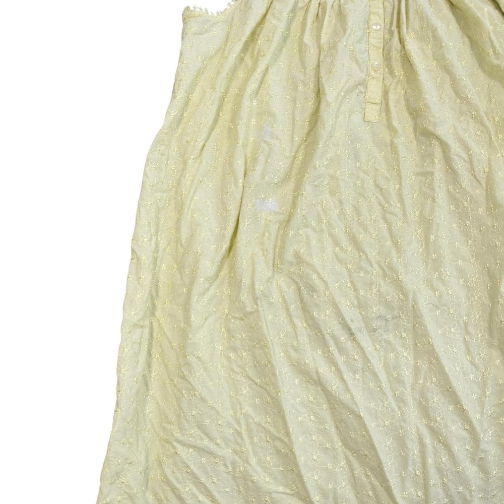 Adonna Nightgown Women XL Yellow Cotton Eyelet Embroidered Ruffle Sleep Gown - Picture 9 of 12